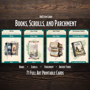 DnD Books, Scrolls, and Parchment Item Cards