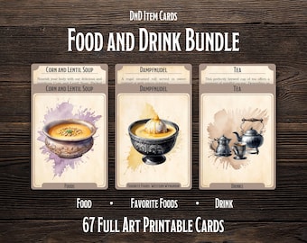 DnD Essen und Trinken Artikelkarten (PAKET)