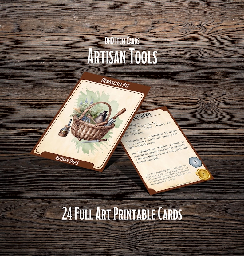 Balism Script Dnd Artisan Tools Item Cards - Etsy