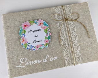 Cadeau mariage livre d/' or dentelle Joli cadeau de mariage fabriqu\u00e9 en France