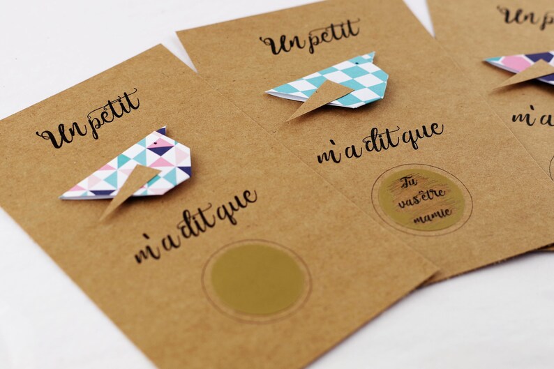 Annonce Original Message Cach U00e9 Gar U00e7on Carte U00e0 Gratter Fille Annonce Grossesse Note Cards Paper Party Supplies Aloli Ru