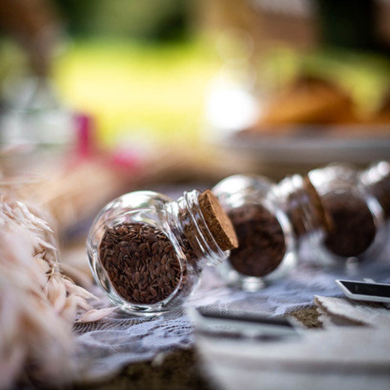 Behälter für gezuckerte Mandeln aus Glas, Gastgeschenk zur Taufe, Holz, getrocknete Blumen, Dankeschön-Gäste, Mädchen, altrosa, Süßigkeitenbox Bild 4