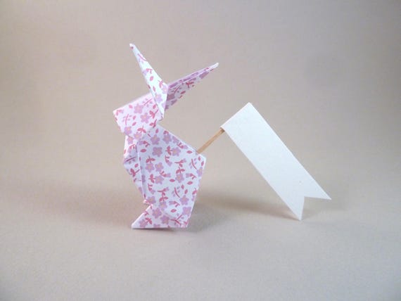 Marque Place Lapin En Origami Pour Bapteme Anniversaire Etsy Marque Place Lapin En Origami Pour Bapteme Anniversaire Etsy