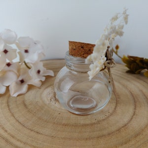 Behälter für gezuckerte Mandeln aus Glas, Gastgeschenk zur Taufe, Holz, getrocknete Blumen, Dankeschön-Gäste, Mädchen, altrosa, Süßigkeitenbox Bild 5