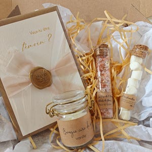 Coffret cadeau ma témoin, box témoin femme, carte, bougie,  gourmandise, sels de bain