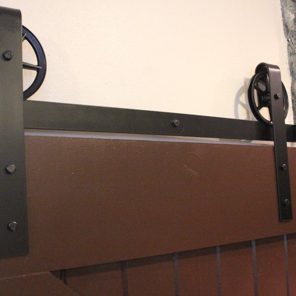 Modern Single Sliding Barn Door Hardware Kit, 100% steel, Made in USA