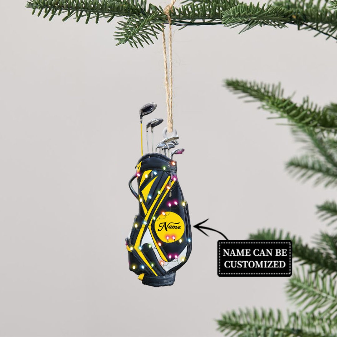 Golf Bag Light Christmas Ornament Personalized Golf Ornament Etsy