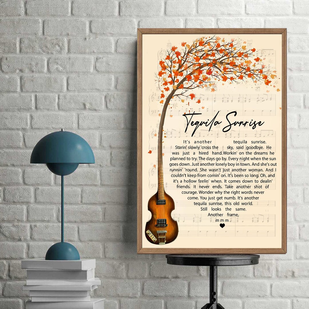 Eagles Tequila Sunrise Lyrics Poster Canvas Print Desperado Etsy