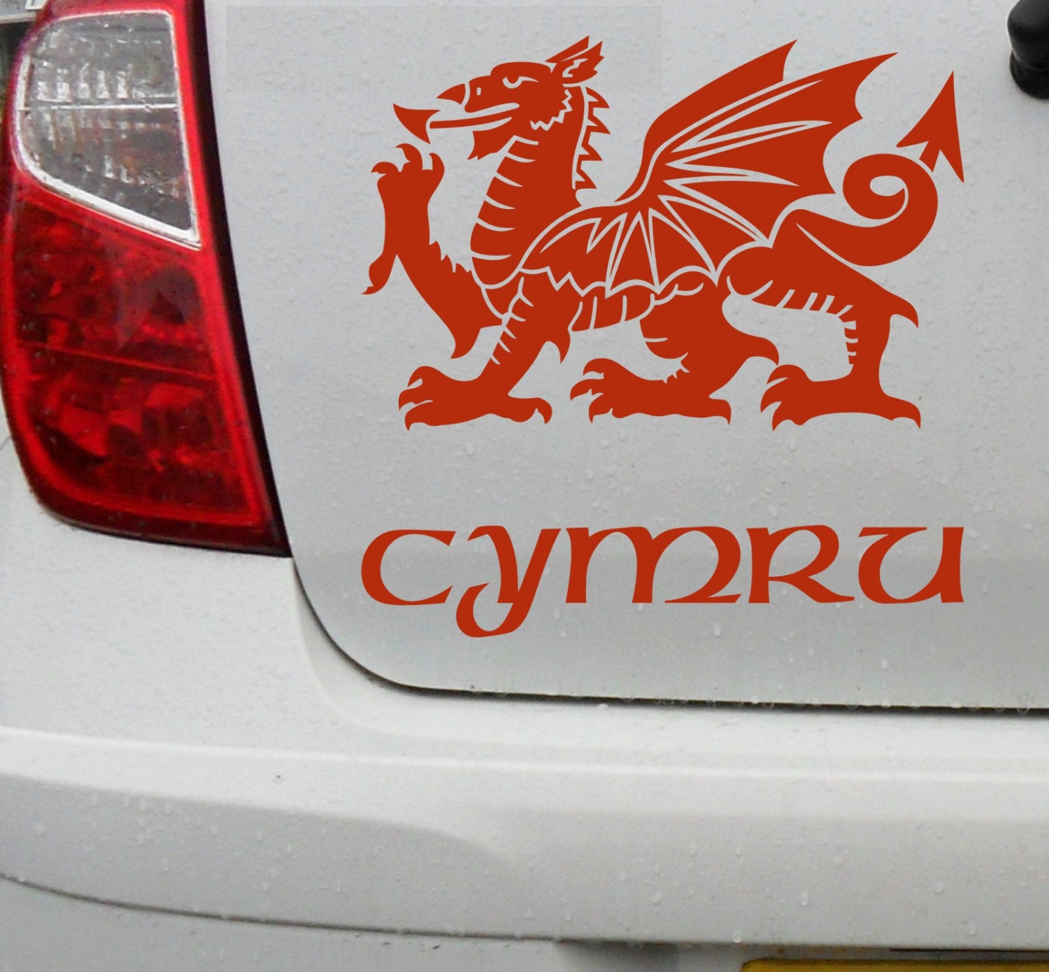 2 x small Welsh red dragon car bumper stickers 14 x 9 cm decal van motorbike 