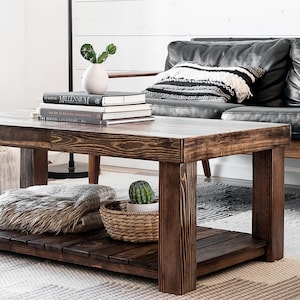 42&quot;L x 18&quot;W | Reclaimed Wood Coffee Table in Provincial Finish | Ships Within 3-5 Days