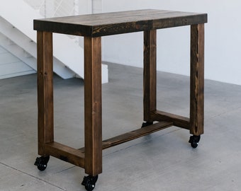 Bar Table in Espresso Finish  | Hundreds of Dimensions | Dining or Counter Height Table or Bar Height Table | Wheel Add-on Option