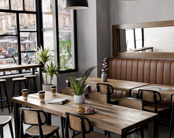 Restaurant Tables Handmade Reclaimed Wood | Commercial Bar & Cafe Dining Tables | Solid Wood Hospitality Furniture