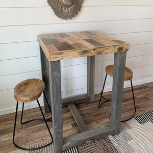 Square Bar Table in Natural, Provincial or Espresso Finish | Dining or Counter Height Table or Bar Height Table | Dozens of Dimensions