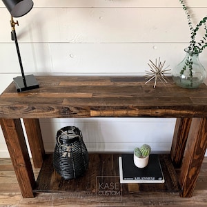 Reclaimed Wood Console Table Accent Sofa Entryway Entry Bathroom Vanity TV Stand Beach House Cabin Recycled Loft Handmade Custom Storage