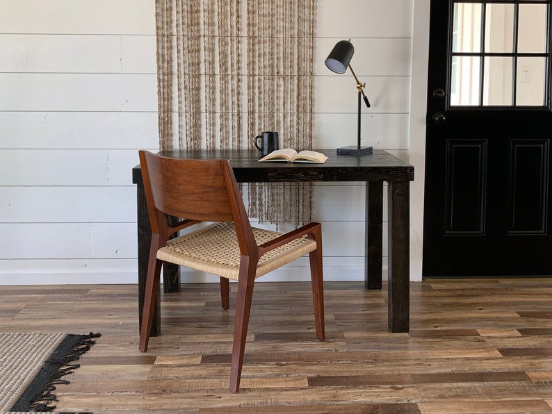 Reclaimed Wood Desk In Espresso Modern Rustic Work Table Etsy