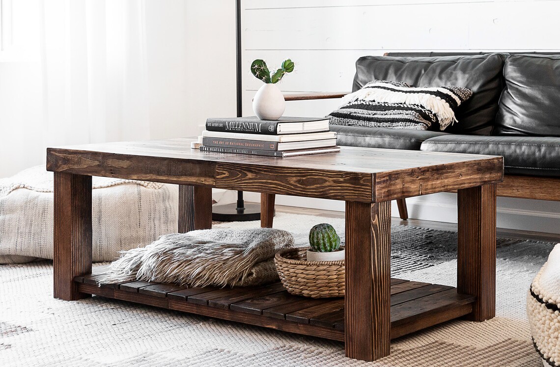 Reclaimed Wood Coffee Table Rustic Vintage Modern Accent Etsy UK