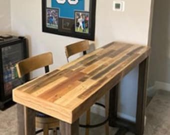 Reclaimed Wood Standing Desk – Custom Size & Height, Handmade Rustic Desk for Home Office or Commercial Use