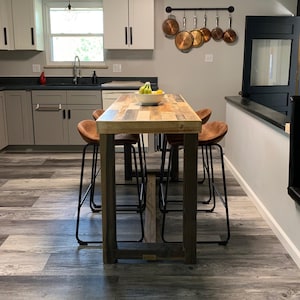 Custom Kitchen Island With Seating | Reclaimed Wood Table, Counter ...