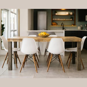Custom Reclaimed Wood Dining Table – Modern Farmhouse Table in Natural Finish, Handmade to Size