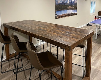 Reclaimed Wood Dining Table: Provincial Finish, Optional Charging & Casters