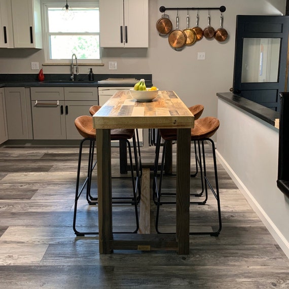 Reclaimed Wood Kitchen Island in Natural Finish Hundreds of Dimensions Counter Height or Bar Height Wheel Add on Option Etsy