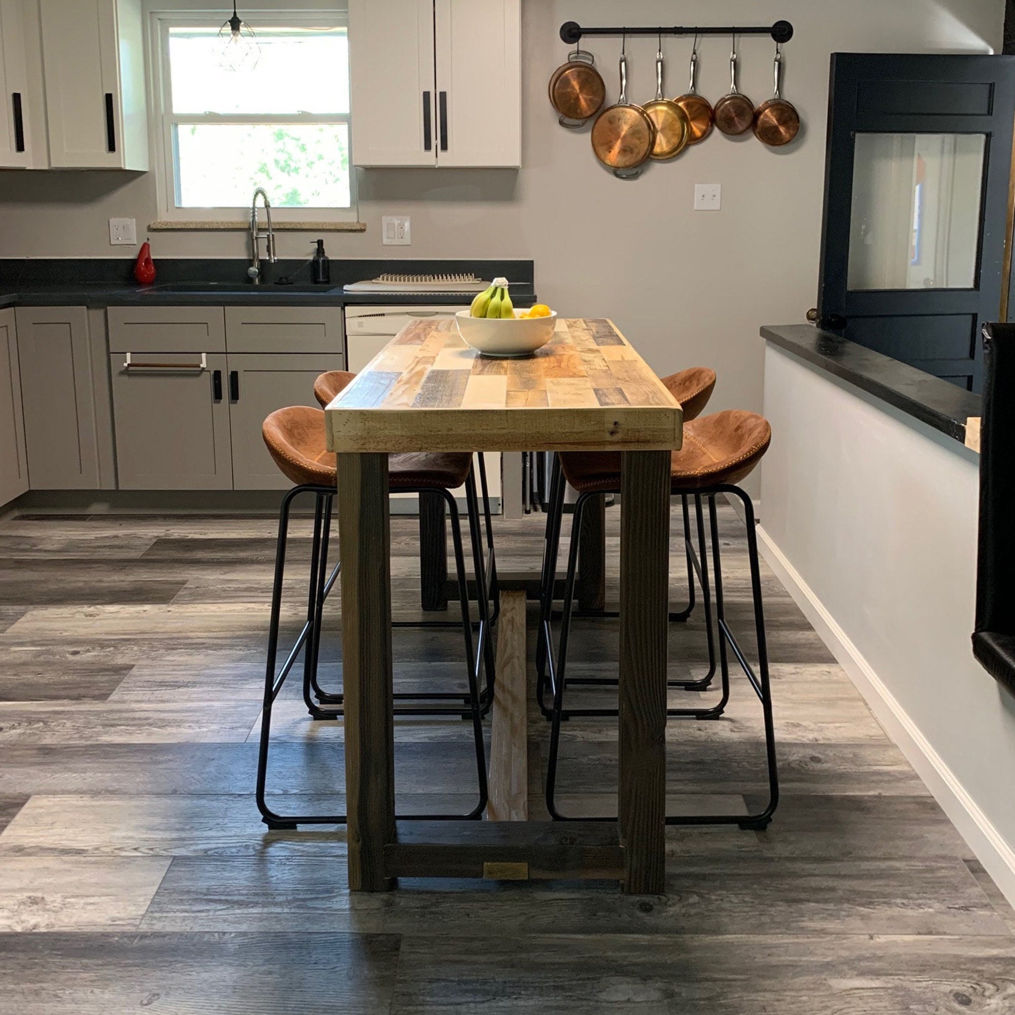 Reclaimed Wood Kitchen Island in Natural Finish Hundreds of Dimensions Counter Height or Bar Height Wheel Add on Option Etsy