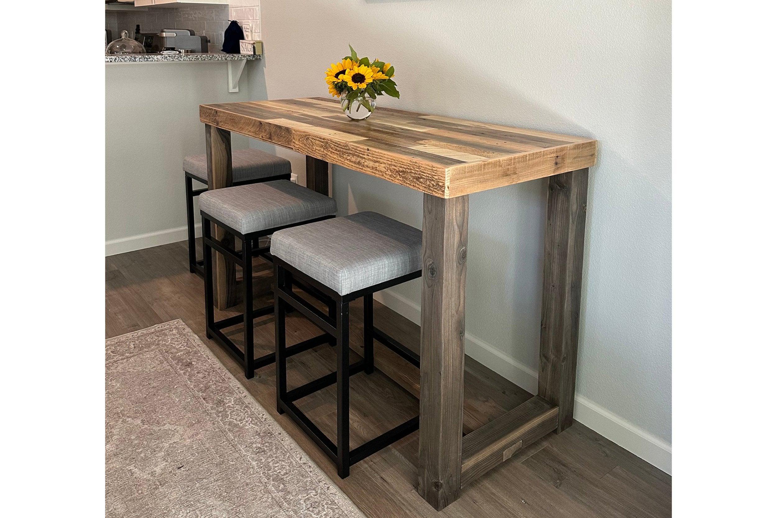 Bar Table in Natural Finish | Reclaimed Wood | 42" Bar Height Table ...