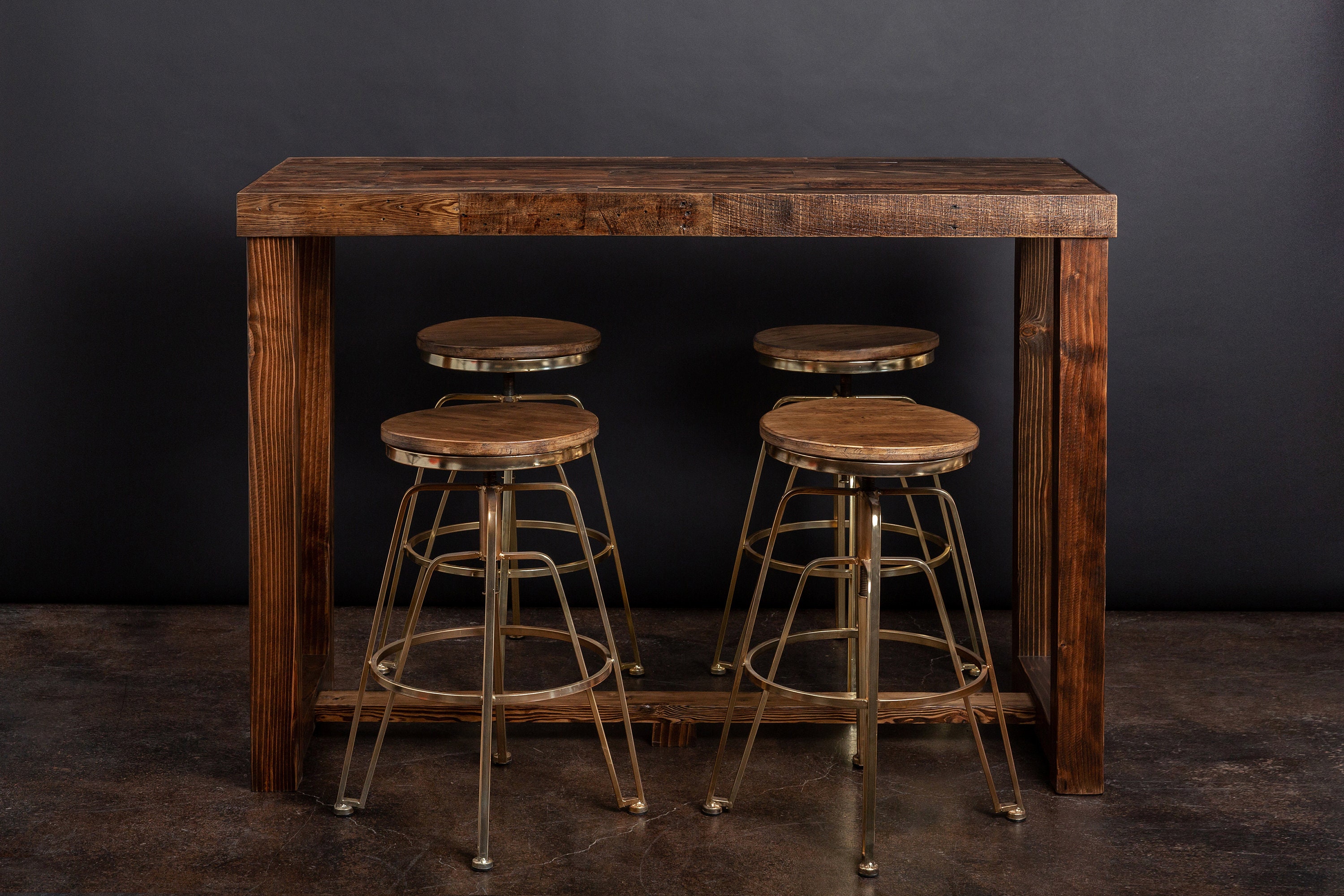 Reclaimed Wood Bar Top Table in Natural – Kase Custom