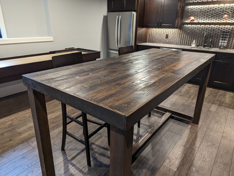 Reclaimed Wood Kitchen Island Counter Height Table Rustic Etsy