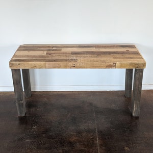 Reclaimed Wood Desk Modern Rustic Work Table Laptop Station Small Dorm Large Office Pretty Beach House Cabin