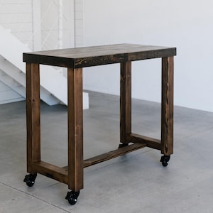 Bar Table in Natural Finish | Reclaimed Wood | 42" Bar Height Table ...