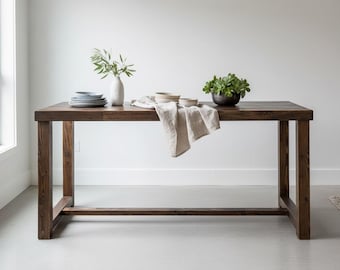 Bar Table in Provincial Finish | Reclaimed Wood | 42" Bar Height Table | Optional Charging Station & Caster Wheel Add-ons