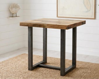 Reclaimed Wood Square High Top Bar Table | Counter or Bar Height | Made in Arizona | Custom Sizes | Pub Table | Rustic Kitchen Table