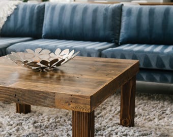 Brown Wood Coffee Table in Natural, Provincial or Espresso Finish | Dozens of Dimensions | Reclaimed Wood for Rustic or Farmhouse Style