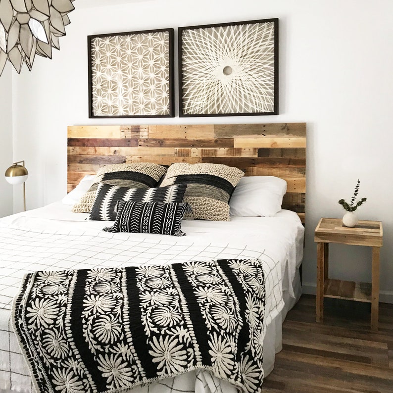 Reclaimed Wood Headboard in Espresso Dark Wood Head Board King Etsy