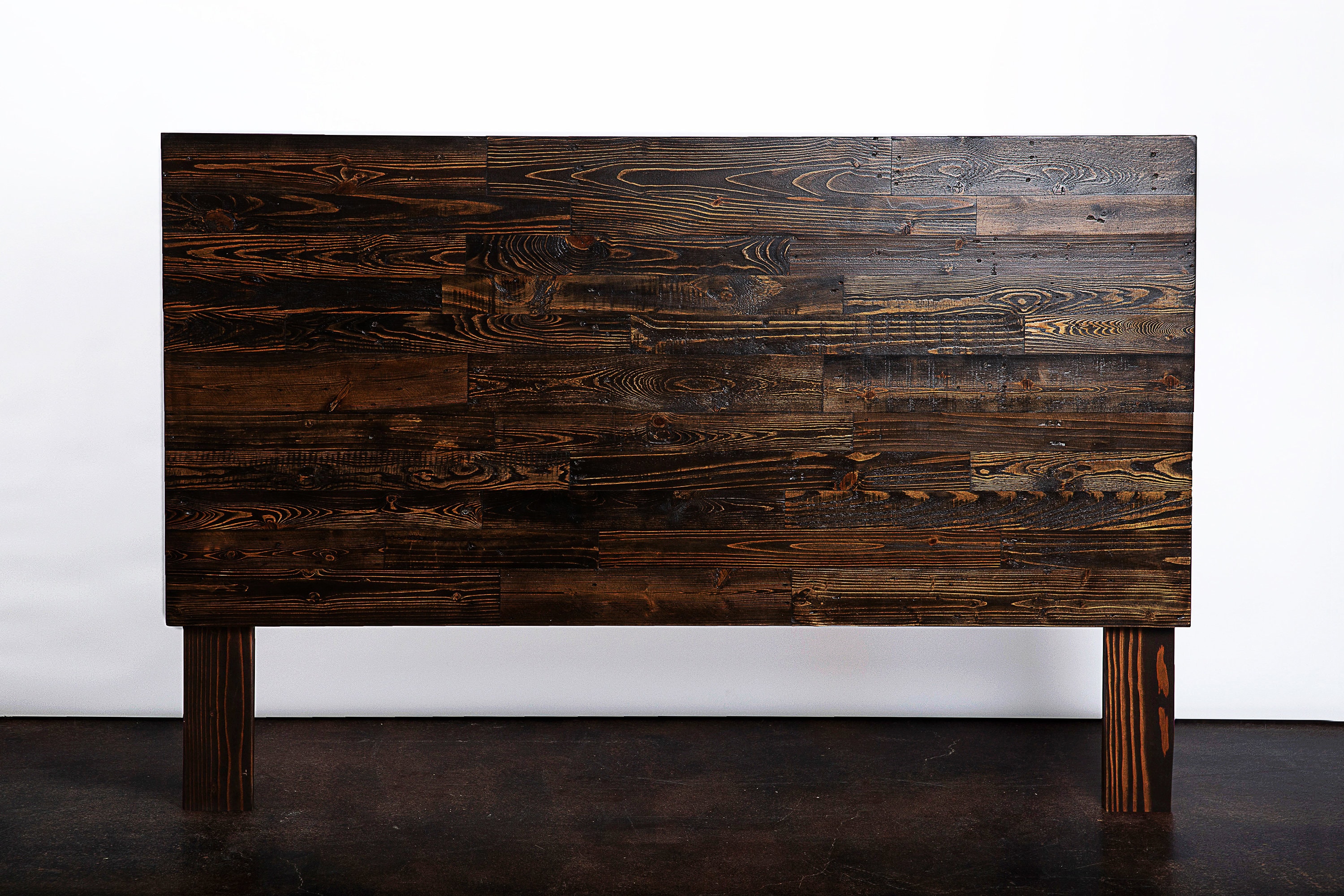 Reclaimed Wood Headboard in Espresso Dark Wood Head Board King