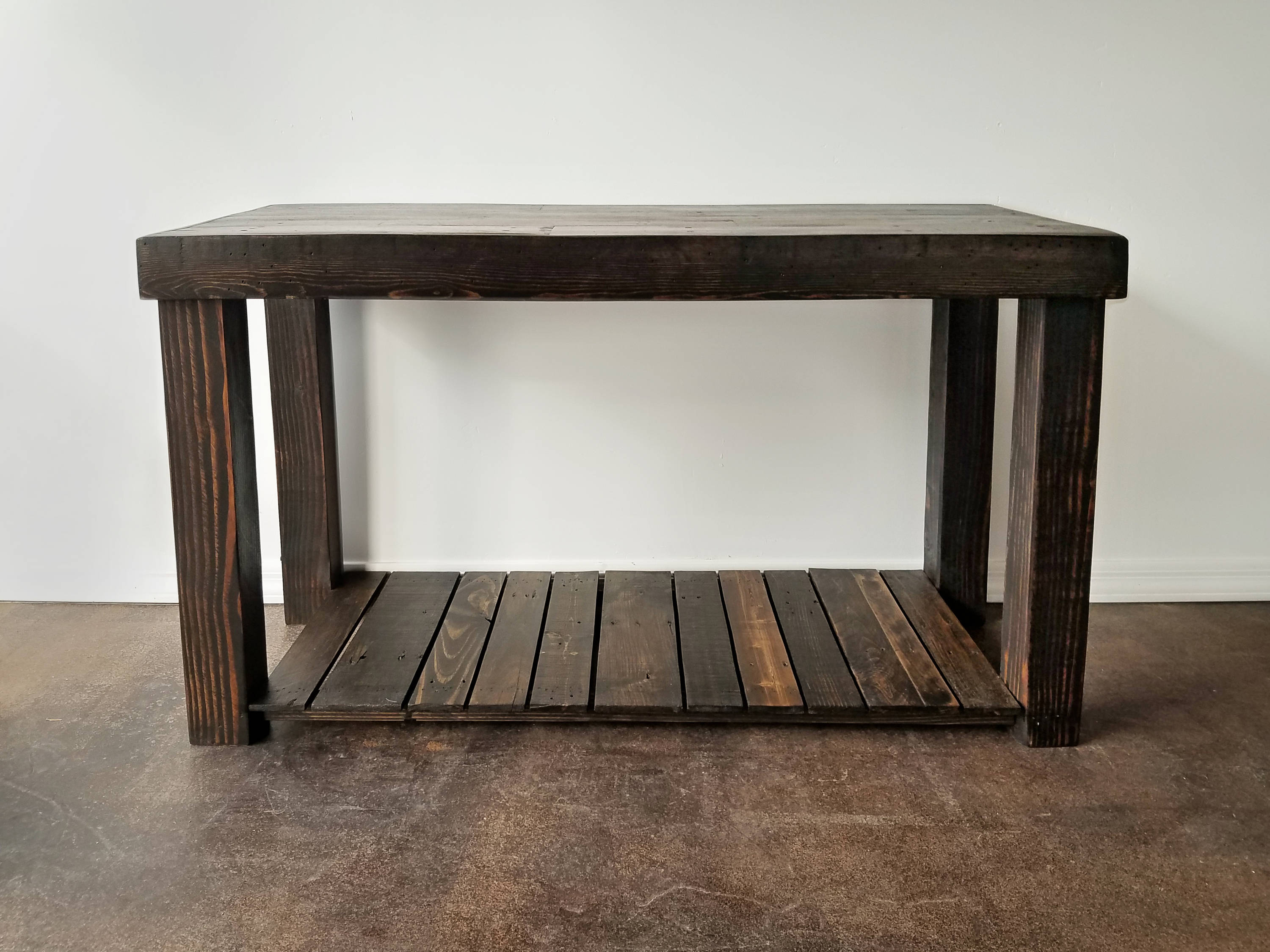 Reclaimed Wood Console Table In Espresso Entryway Entry Accent Etsy