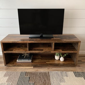 Reclaimed Wood Media Unit in Provincial TV Stand Entertainment Center Console Rustic Retail Display Modern Farmhouse Eco Friendly Furniture