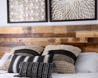 Reclaimed Wood Headboard Bed Custom Pallet King Queen Full Twin Cali Cal Single Double Set Recycled Handmade Beach House Cabin Rustic Chic