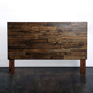 Wood Headboard in Provincial Finish | Twin - Full - Queen - King or California King | Reclaimed Wood for Rustic or Farmhouse Style