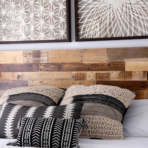 Wood Headboard in Natural Finish | Twin - Full - Queen - King or California King |  Reclaimed Wood for Rustic or Farmhouse Style