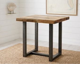 Reclaimed Wood Square Bar Table, Counter Height Table or Dining Table | Handmade in Arizona