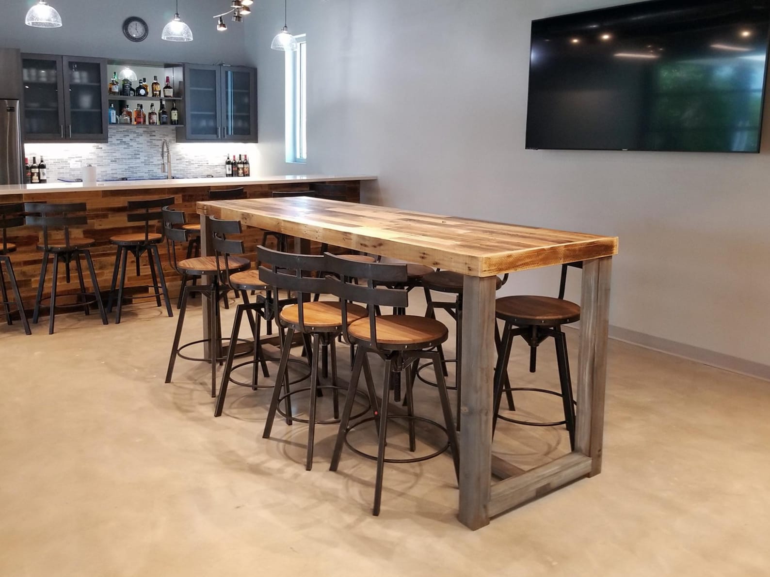 Basement Bar Table in Natural Finish | Hundreds of Sizes | Dining or ...