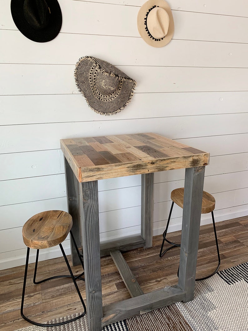 Reclaimed Wood Tail Table Bar Restaurant Counter Hightop Image 0