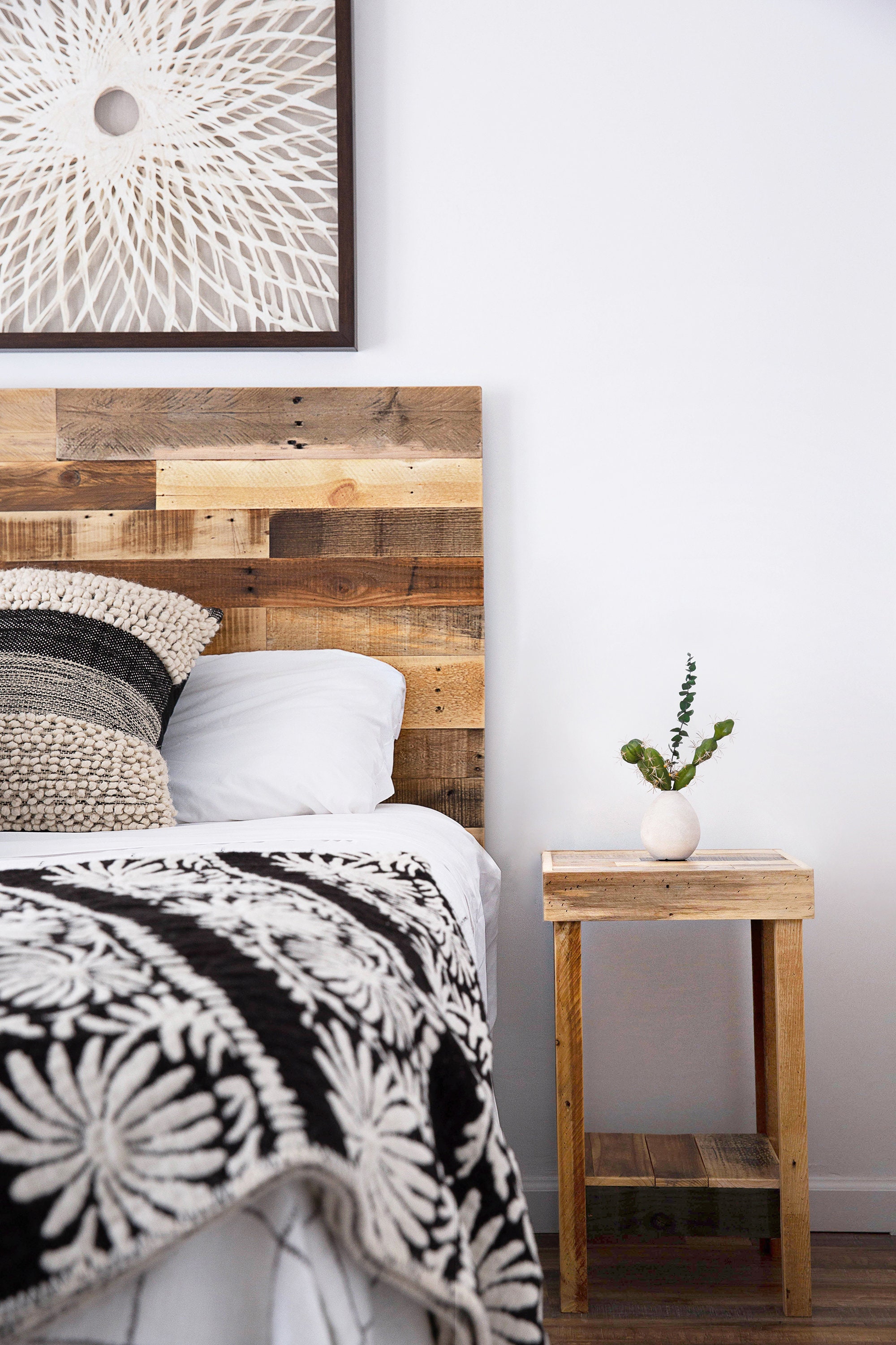 Reclaimed Wood Headboard in Espresso Dark Wood Head Board King