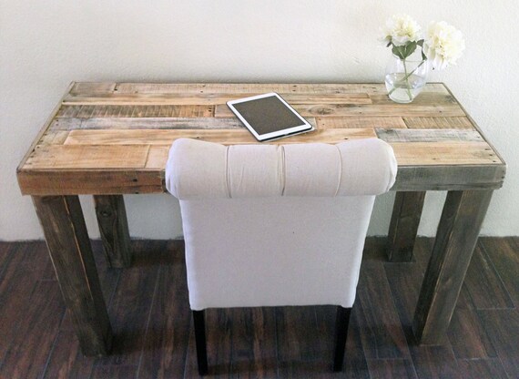 Reclaimed Wood Desk Modern Rustic Work Table Laptop Station