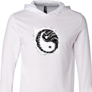 Yin Yang Sun Adult Yoga Lightweight Hoodie Tee T-Shirt - YYSUN-3512