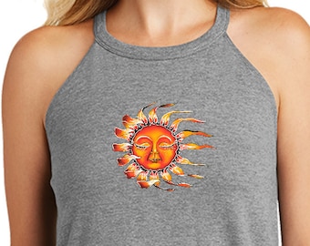 Schlafende Sonne Damen Yoga Tri Blend Rocker Tanktop = SLEEPINGSUN-DT137L