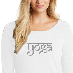 Sanskrit Yoga Text Ladies Yoga Tri Blend Long Sleeve = SANSKRIT-DT132L