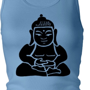 Shadow Buddha Ladies Yoga Longer Length Racerback Tanktop = 8770-SHADBUD